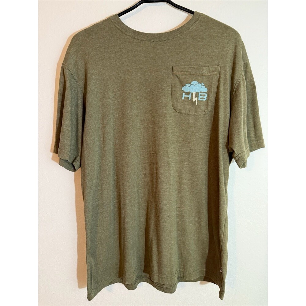 Howler Bros T-Shirt Mens XL Olive Green Pocket Graphic Tee Surf Outdoors